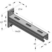 Fertigkonsole C-Profil 45 / 45 / 2 L
